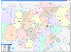 St. Cloud Metro Area Wall Map Color Cast Style 2026